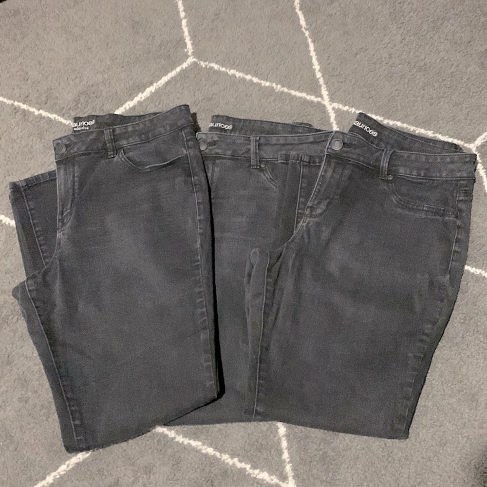 Maurices Faded Black Mid Rise Jeggings - Size XL Long (3 Pairs)